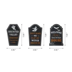 Cheap 🎁 Glitzhome® 7" Tombstone 💀 Halloween Table Sign Set ✨ -Glitzhome Sales D403312S 3