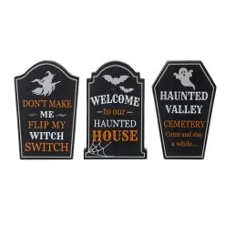 Cheap 🎁 Glitzhome® 7" Tombstone 💀 Halloween Table Sign Set ✨ -Glitzhome Sales D403312S 4