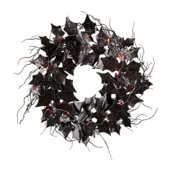 Buy π€© Glitzhome® 26" Lighted π¦ Halloween Bat Wreath βοΈ