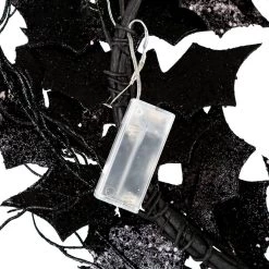 Buy 🤩 Glitzhome® 26" Lighted 🦇 Halloween Bat Wreath ✔️ -Glitzhome Sales D403320S 5