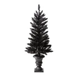 Outlet ✨ 4ft. Pre-Lit Black Artificial 🦇 Halloween Tree, LED Orange Lights by Glitzhome 😉 -Glitzhome Sales D403323S 5