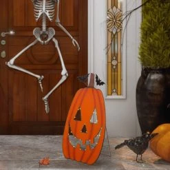 Discount π Glitzhome® 36" Lighted π Halloween Metal Cutout Pumpkin Porch Decor π 11 Discount π Glitzhome® 36" Lighted π Halloween Metal Cutout Pumpkin Porch Decor π -Glitzhome Sales D403328S 2