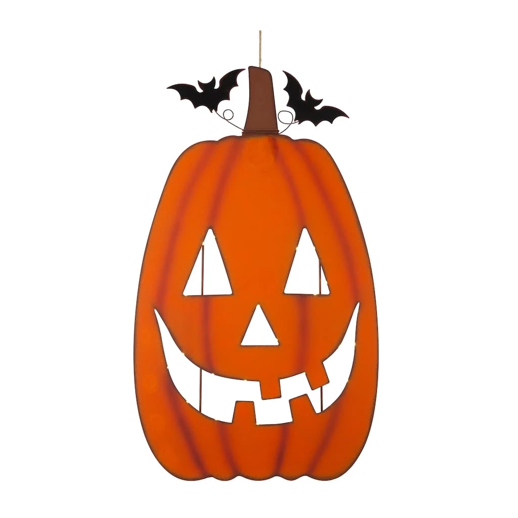 Discount π Glitzhome® 36" Lighted π Halloween Metal Cutout Pumpkin Porch Decor π 6 Discount π Glitzhome® 36" Lighted π Halloween Metal Cutout Pumpkin Porch Decor π - Image 4