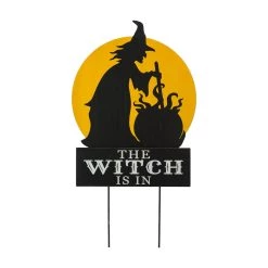 Best Sale π Glitzhome® 30" Black & Orange The Witch Is In π Halloween Yard Stake π