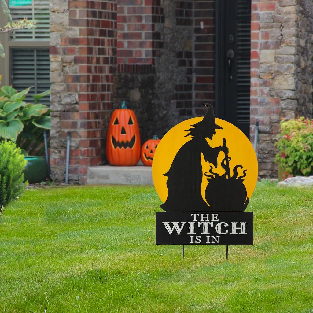 Best Sale π Glitzhome® 30" Black & Orange The Witch Is In π Halloween Yard Stake π 4 Best Sale π Glitzhome® 30" Black & Orange The Witch Is In π Halloween Yard Stake π - Image 2