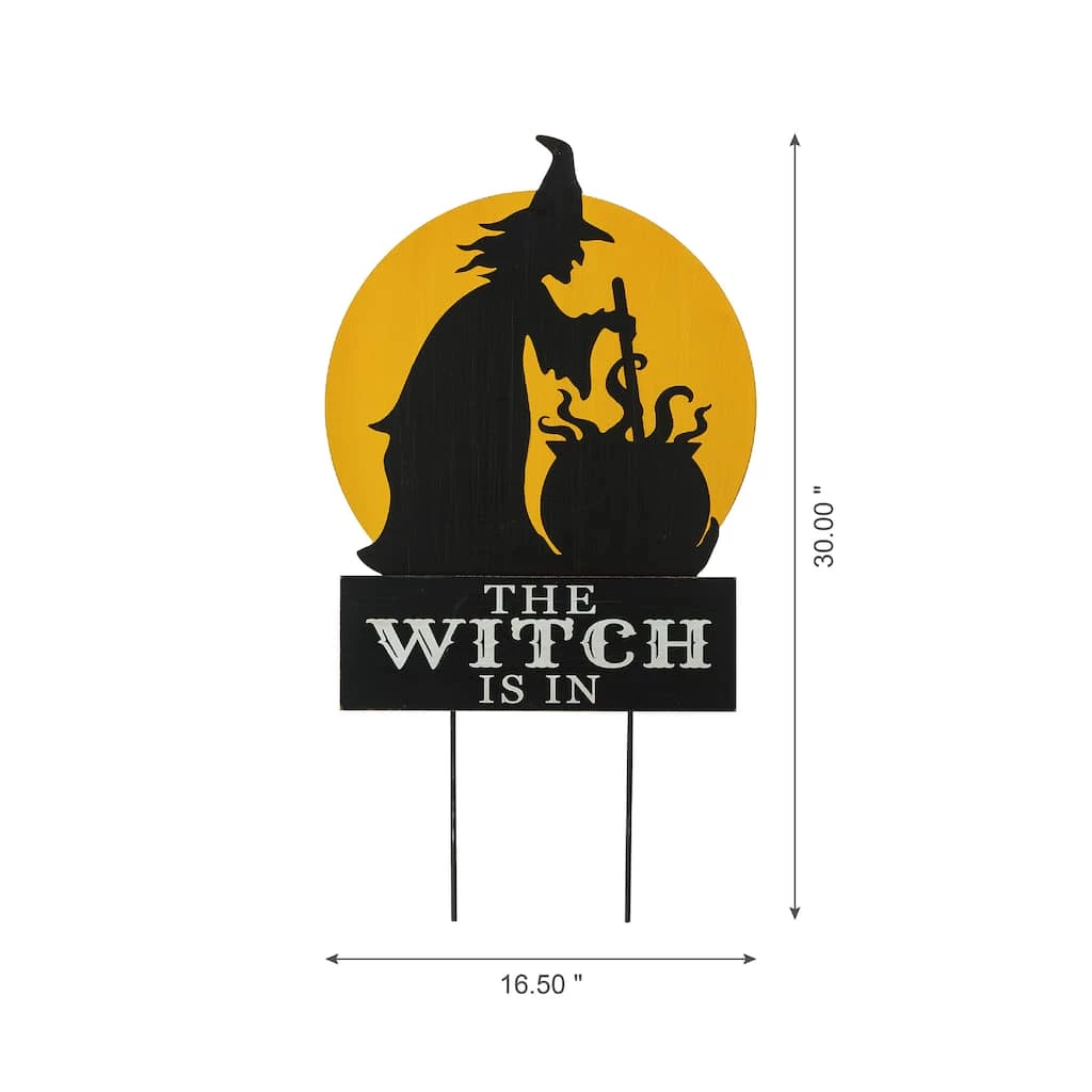 Best Sale π Glitzhome® 30" Black & Orange The Witch Is In π Halloween Yard Stake π 5 Best Sale π Glitzhome® 30" Black & Orange The Witch Is In π Halloween Yard Stake π - Image 3