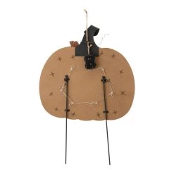 Buy 👏 Glitzhome® 30" Orange Lighted Metal 🎃 Halloween Pumpkin Yard Stake ✨ -Glitzhome Sales D403339S 5