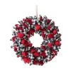 Buy 👍 Glitzhome® 18.5" 🎅 Christmas Black & White Plaid Fabric Wreath 🧨 -Glitzhome Sales D444198S 1
