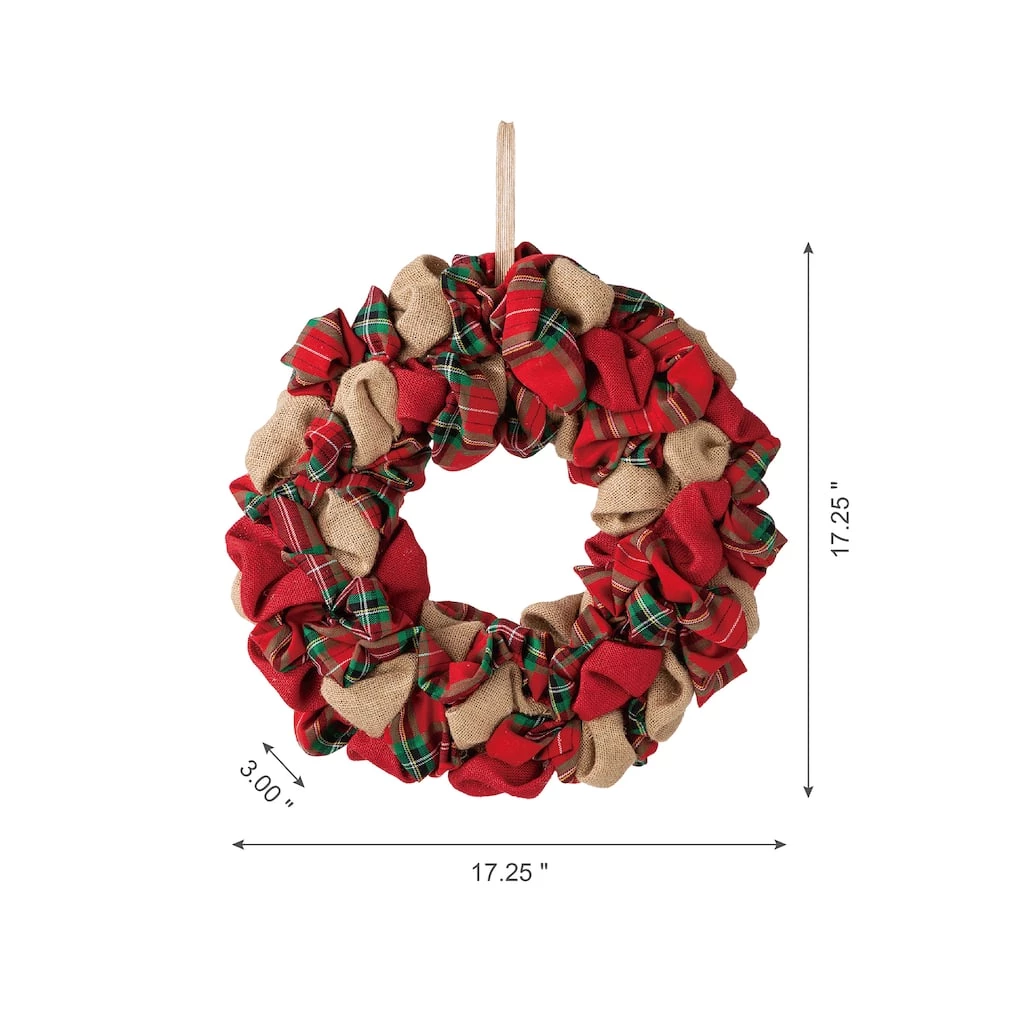 Buy π₯° Glitzhome® 17.25" π Christmas Multicolor Fabric Wreath π₯° 6 Buy π₯° Glitzhome® 17.25" π Christmas Multicolor Fabric Wreath π₯° - Image 4