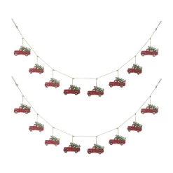 Promo 🔔 Glitzhome® 6ft. Metal Red Truck Garland Set ✨