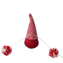 New 🎁 Glitzhome® 6ft. Red & White Fabric 🎄 Christmas Gnome Garland, 2ct. 👏 -Glitzhome Sales D445245S 6