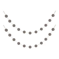 Cheap π Glitzhome® 6ft. Black & White Plaid Fabric Garland, 2ct. β