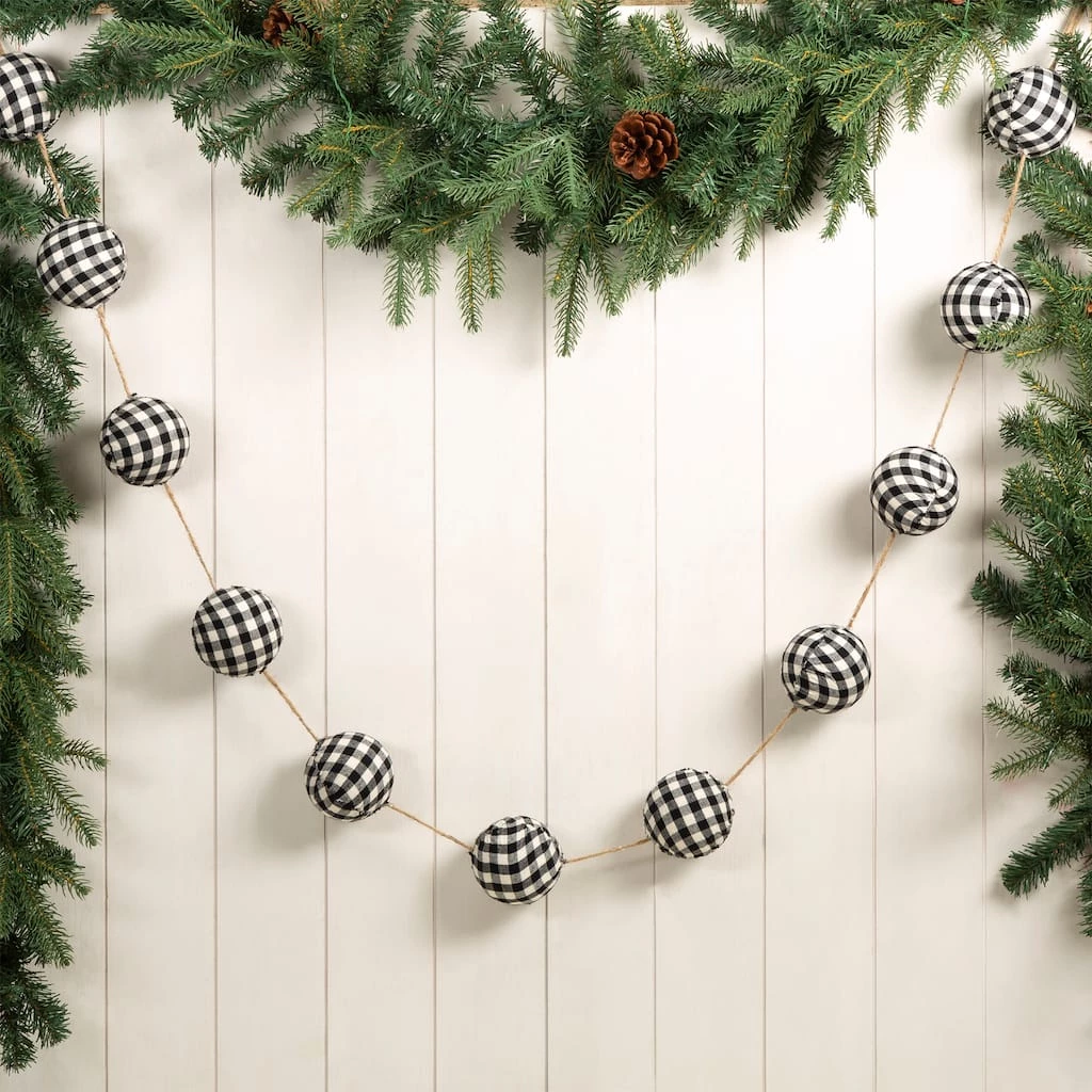 Cheap π Glitzhome® 6ft. Black & White Plaid Fabric Garland, 2ct. β 4 Cheap π Glitzhome® 6ft. Black & White Plaid Fabric Garland, 2ct. β - Image 2