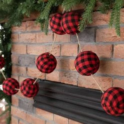 Top 10 👏 Glitzhome® 6ft. Red & Black Plaid Fabric Garland, 2ct. 🎁 -Glitzhome Sales D445248S 4