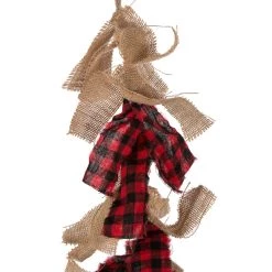 Best Pirce ⭐ Glitzhome® 6ft. Red & Black Plaid Linen Garland, 2ct. 👏 -Glitzhome Sales D445249S 5
