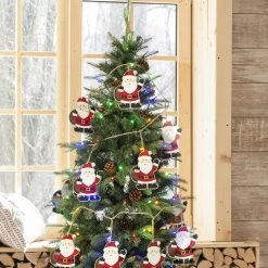 Cheap 🎉 Glitzhome® 6ft. Metal 🎄 Christmas Santa Garland Set 😉 -Glitzhome Sales D445259S 3