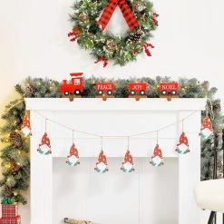 Brand new 🔥 Glitzhome® 6ft. Metal 🎁 Christmas Gnome Garland, 2ct. 🛒 -Glitzhome Sales D445261S 2