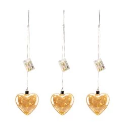 Hot Sale 🎁 Glitzhome® 26" LED Glass Heart Wall Décor, Set Of 3 ✨
