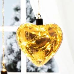 Hot Sale 🎁 Glitzhome® 26" LED Glass Heart Wall Décor, Set Of 3 ✨ -Glitzhome Sales D446054S 3