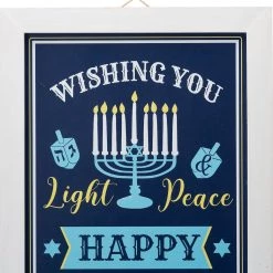 Discount 😀 Glitzhome® 24" Hanukkah Porch Sign ❤️ -Glitzhome Sales D479421S 4