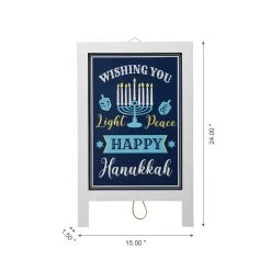 Discount 😀 Glitzhome® 24" Hanukkah Porch Sign ❤️ -Glitzhome Sales D479421S 5