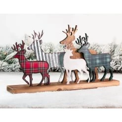 Deals 😍 Glitzhome® 18" Galvanized Metal & Wooden Reindeer Table Décor 🔥 -Glitzhome Sales D479428S 3