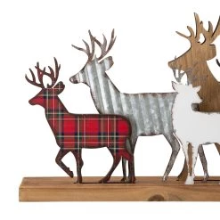 Deals 😍 Glitzhome® 18" Galvanized Metal & Wooden Reindeer Table Décor 🔥 -Glitzhome Sales D479428S 6