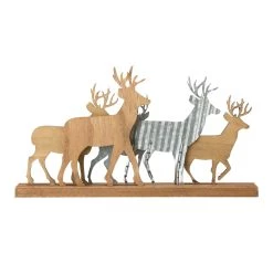 Deals 😍 Glitzhome® 18" Galvanized Metal & Wooden Reindeer Table Décor 🔥 -Glitzhome Sales D479428S 7