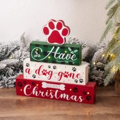 Brand new 🔔 Glitzhome® 12" LED Lighted Pet Block Word Sign 💯 -Glitzhome Sales D479431S 3