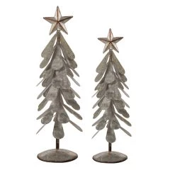 Cheapest ✨ Glitzhome® Galvanized Metal 🎄 Christmas Tree Table Décor Set 🎁