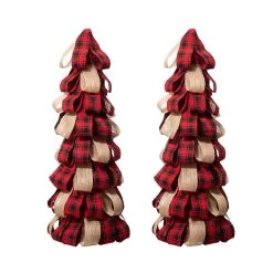 Brand new π Glitzhome® Plaid Burlap Table π Christmas Tree Set π₯