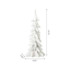 Best Pirce ⭐ Glitzhome® 14.75" White 🎁 Christmas Tree Table Décor 😉 -Glitzhome Sales D479436S 5
