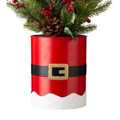 Outlet 😍 Glitzhome® 22" LED Santa Belt Potted Tree Table Décor 👍 -Glitzhome Sales D479438S 5