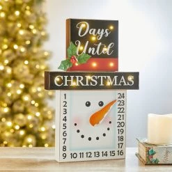 Cheap ⭐ Glitzhome® 15" LED 🔔 Christmas Snowman Countdown Décor 💯 -Glitzhome Sales D479443S 3