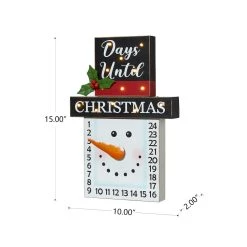 Cheap ⭐ Glitzhome® 15" LED 🔔 Christmas Snowman Countdown Décor 💯 -Glitzhome Sales D479443S 6