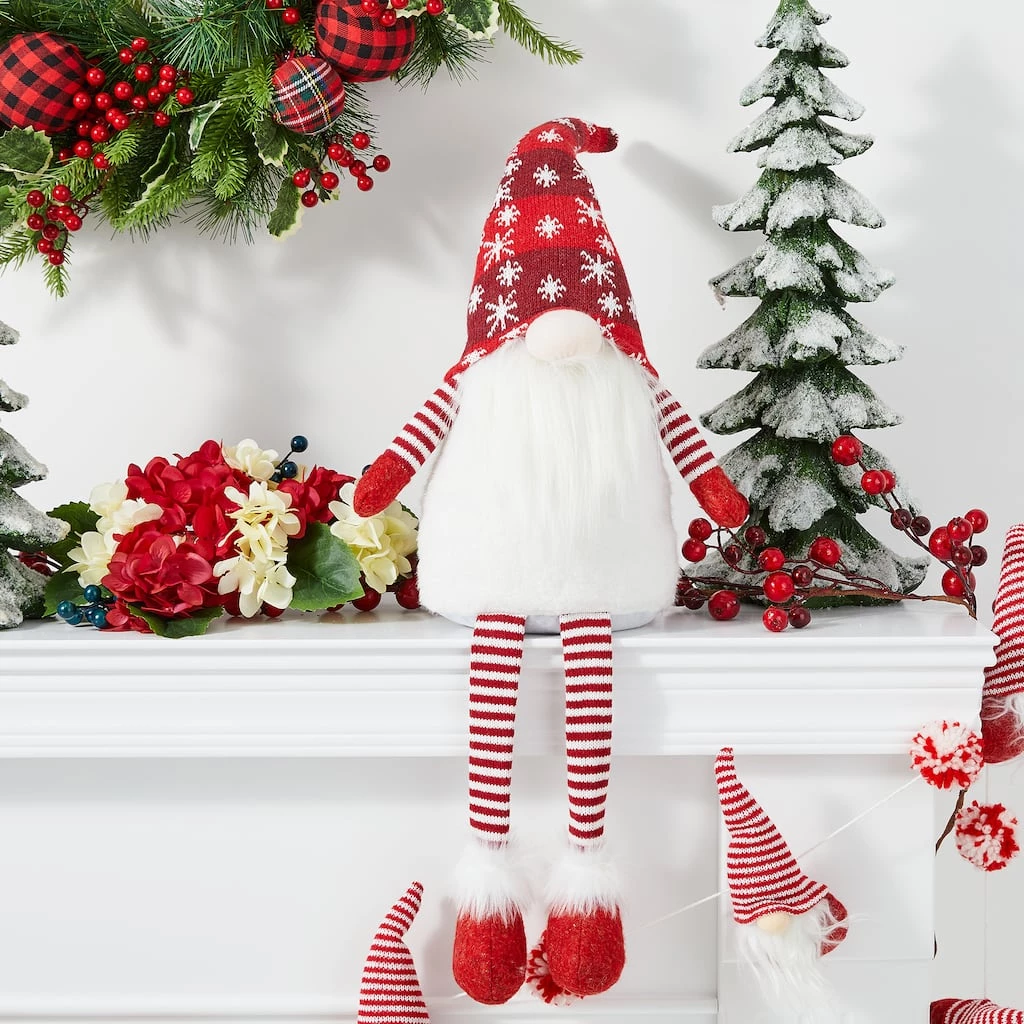 New β Glitzhome® 28" Fabric π Christmas Gnome Shelf Sitter with Dangling Legs β¨ 4 New β Glitzhome® 28" Fabric π Christmas Gnome Shelf Sitter with Dangling Legs β¨ - Image 2