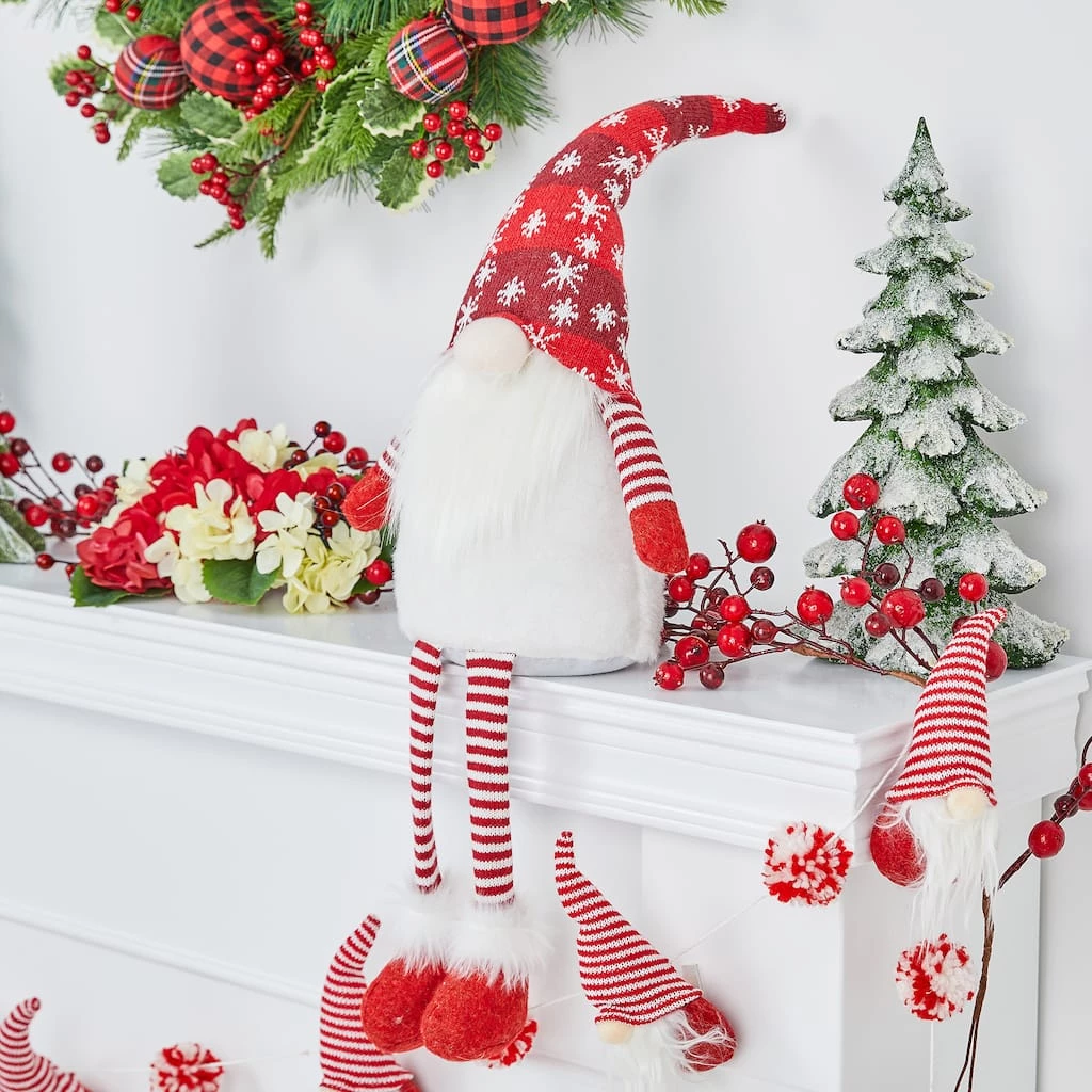 New β Glitzhome® 28" Fabric π Christmas Gnome Shelf Sitter with Dangling Legs β¨ 5 New β Glitzhome® 28" Fabric π Christmas Gnome Shelf Sitter with Dangling Legs β¨ - Image 3