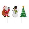 Brand new ⌛ Glitzhome® 2ft. Metal Santa, Snowman & Tree Yard Stake Set 🎉 -Glitzhome Sales D479452S 1