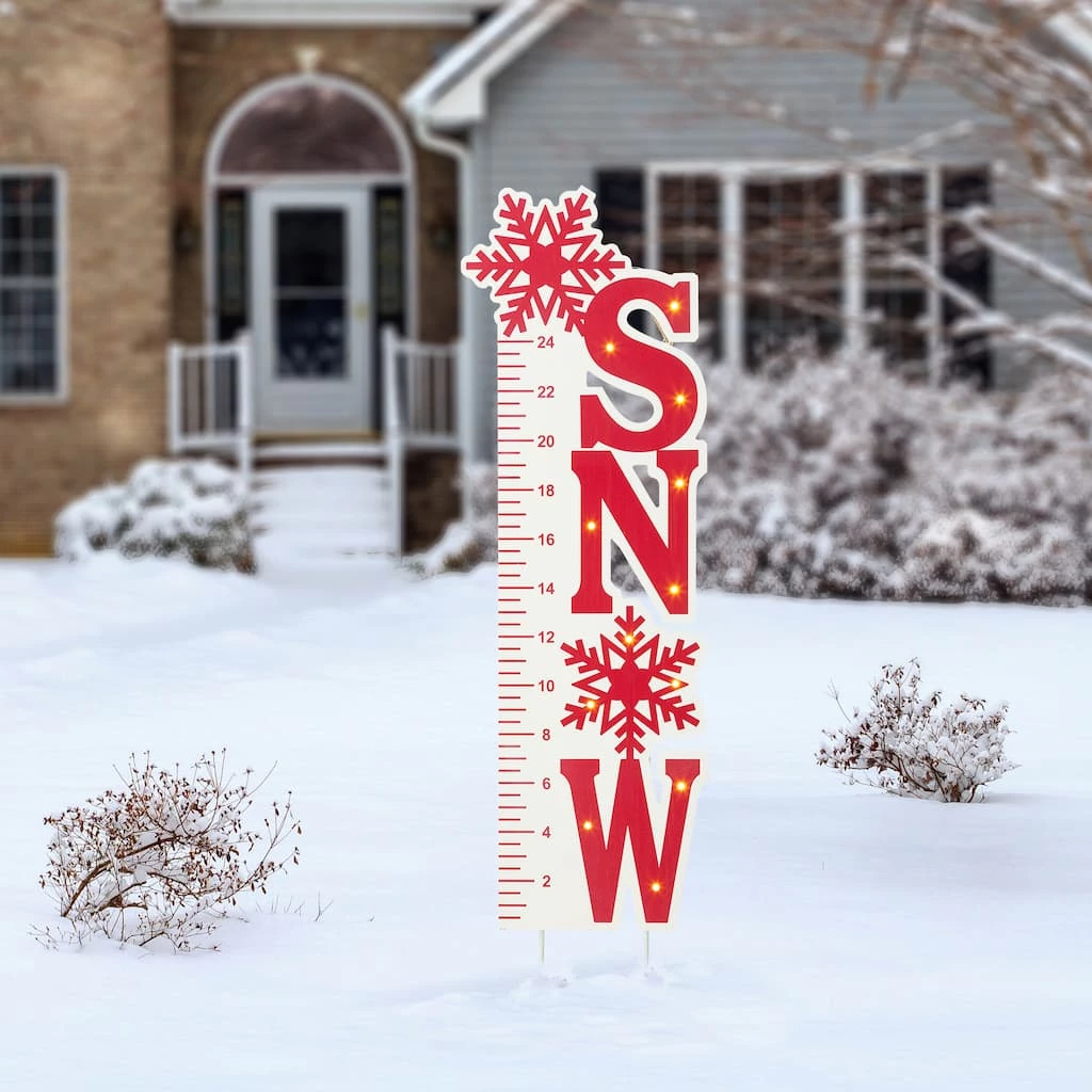 Best deal π€© Glitzhome® 3ft. Lighted LED Snow Gauge Yard Stake π 4 Best deal π€© Glitzhome® 3ft. Lighted LED Snow Gauge Yard Stake π - Image 2