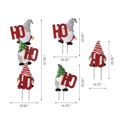 Brand new 👍 Glitzhome® 51" Metal Ho Ho Ho Gnome Yard Stake 🔔 -Glitzhome Sales D479457S 7