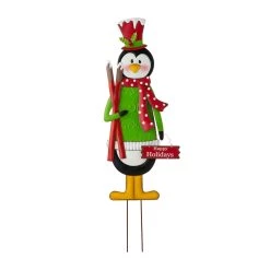 New 👏 Glitzhome® 3.5ft. Metal Penguin Yard Stake ⌛