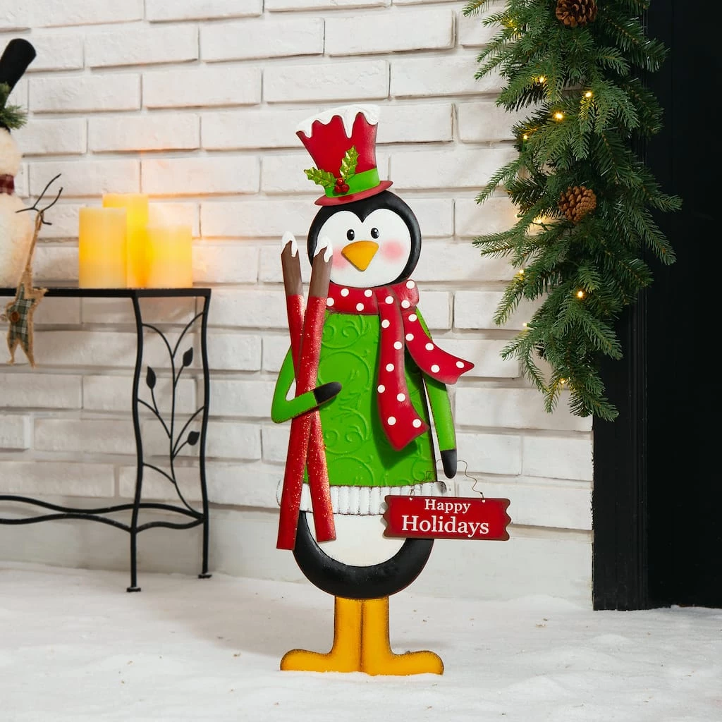 New π Glitzhome® 3.5ft. Metal Penguin Yard Stake β 4 New π Glitzhome® 3.5ft. Metal Penguin Yard Stake β - Image 2
