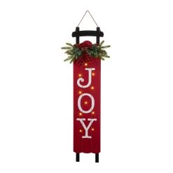Glitzhome Sales 32 Hot Sale 🔔 Glitzhome® 40" Lighted Wooden Sleigh JOY Porch Sign 🥰