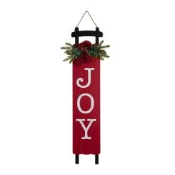 Hot Sale 🔔 Glitzhome® 40" Lighted Wooden Sleigh JOY Porch Sign 🥰 -Glitzhome Sales D479468S 5