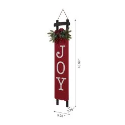 Hot Sale 🔔 Glitzhome® 40" Lighted Wooden Sleigh JOY Porch Sign 🥰 -Glitzhome Sales D479468S 6