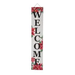 Top 10 π Glitzhome® 42" Lighted Wooden Poinsettia WELCOME Porch Sign π