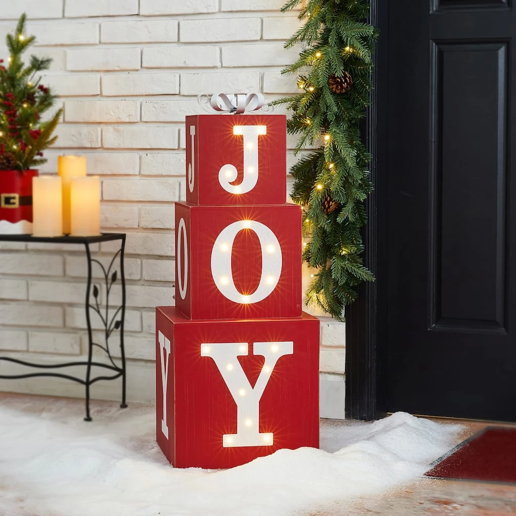 Flash Sale βοΈ Glitzhome® 32" Lighted Wooden Block JOY Porch Sign π 4 Flash Sale βοΈ Glitzhome® 32" Lighted Wooden Block JOY Porch Sign π - Image 2