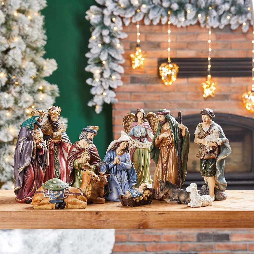 Budget π Glitzhome® 6" Oversized Nativity Figurine Set π 4 Budget π Glitzhome® 6" Oversized Nativity Figurine Set π - Image 2