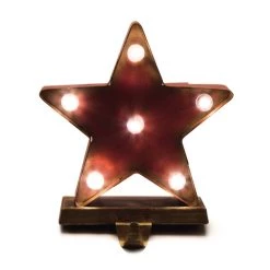 Discount 🌟 Glitzhome® 7" Marquee LED Star Stocking Holder Set 😍 -Glitzhome Sales D479487S 3