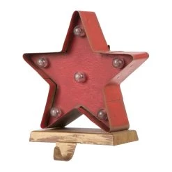 Discount 🌟 Glitzhome® 7" Marquee LED Star Stocking Holder Set 😍 -Glitzhome Sales D479487S 4